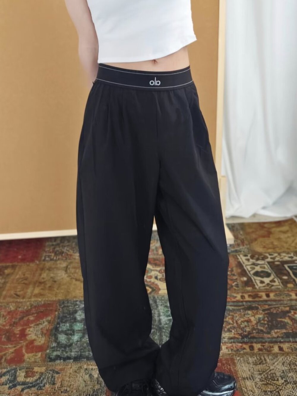 Alo Yoga Black Suit Up Trouser🍭Minimal Everyday Essential Pants (Regular)🎉
